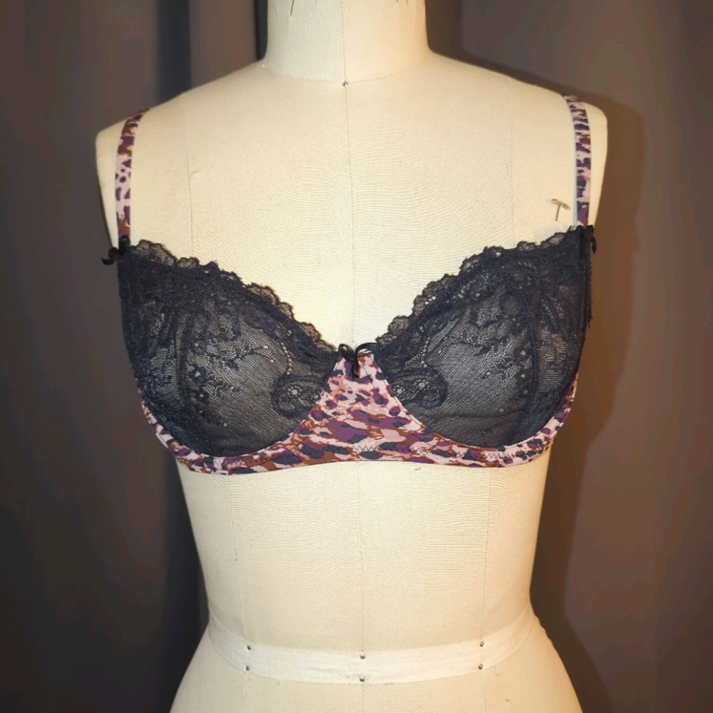 😍 34C Leopard & Lace Underwire Bra
